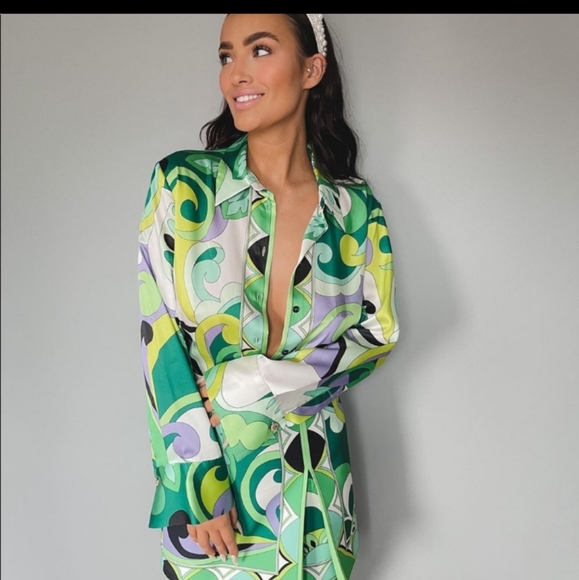 NWT Zara FAVORITE BLOGGERS TOP AND SKIRT PRINT SET - Picture 7 of 8